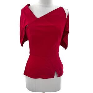 Roland Mouret red structural top sz 4